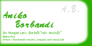 aniko borbandi business card